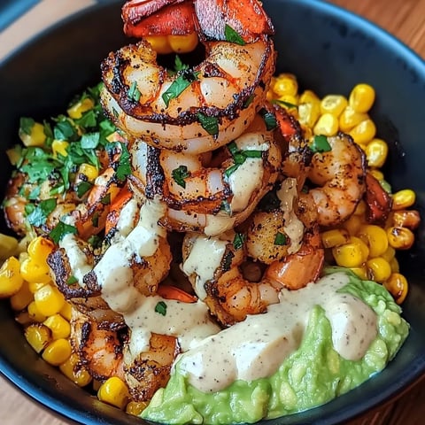 A bowl of shrimp and corn.