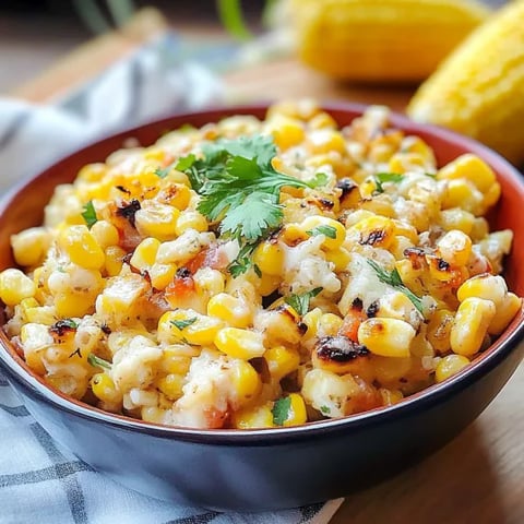 A bowl of grilled Mexican street corn salad.