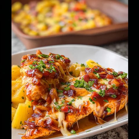 A plate of food with chicken and vegetables.