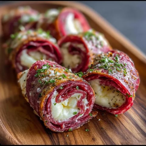 A plate of food with meat and cheese.